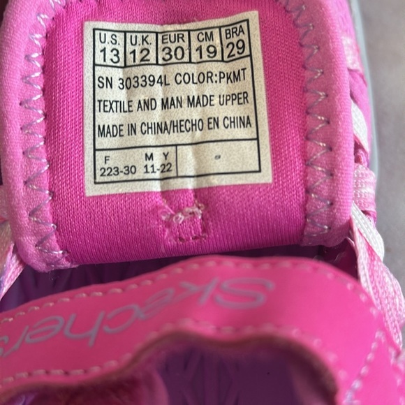 Skechers NEW  Pink and Gray Sneakers with Adjustable Strap - Picture 7 of 7